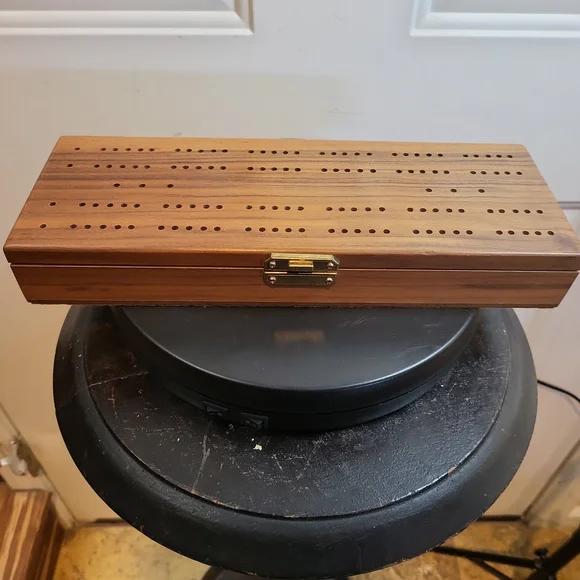 Handcrafted Dominic C. Armanino Five Up Co Dominos in Walnut Wood Box - Picture 1 of 16